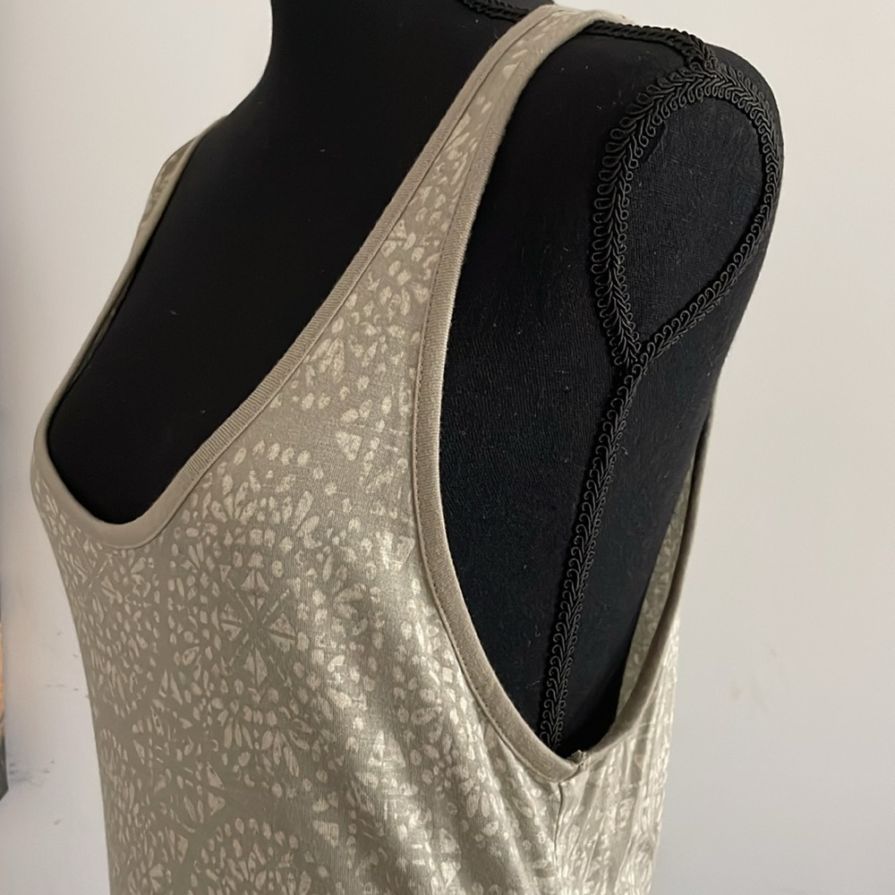 Old Navy Tank Top Dress Size L/Tall Gray White Maxi - Picture 5 of 12
